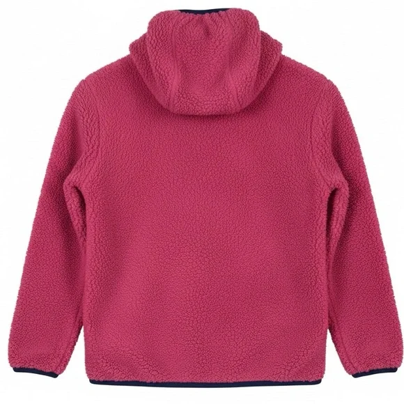 Eddie Bauer Hooded Sherpa Fleece Girls Zip Up Jacket Blue Pink Medium (10/12) - Picture 2 of 10